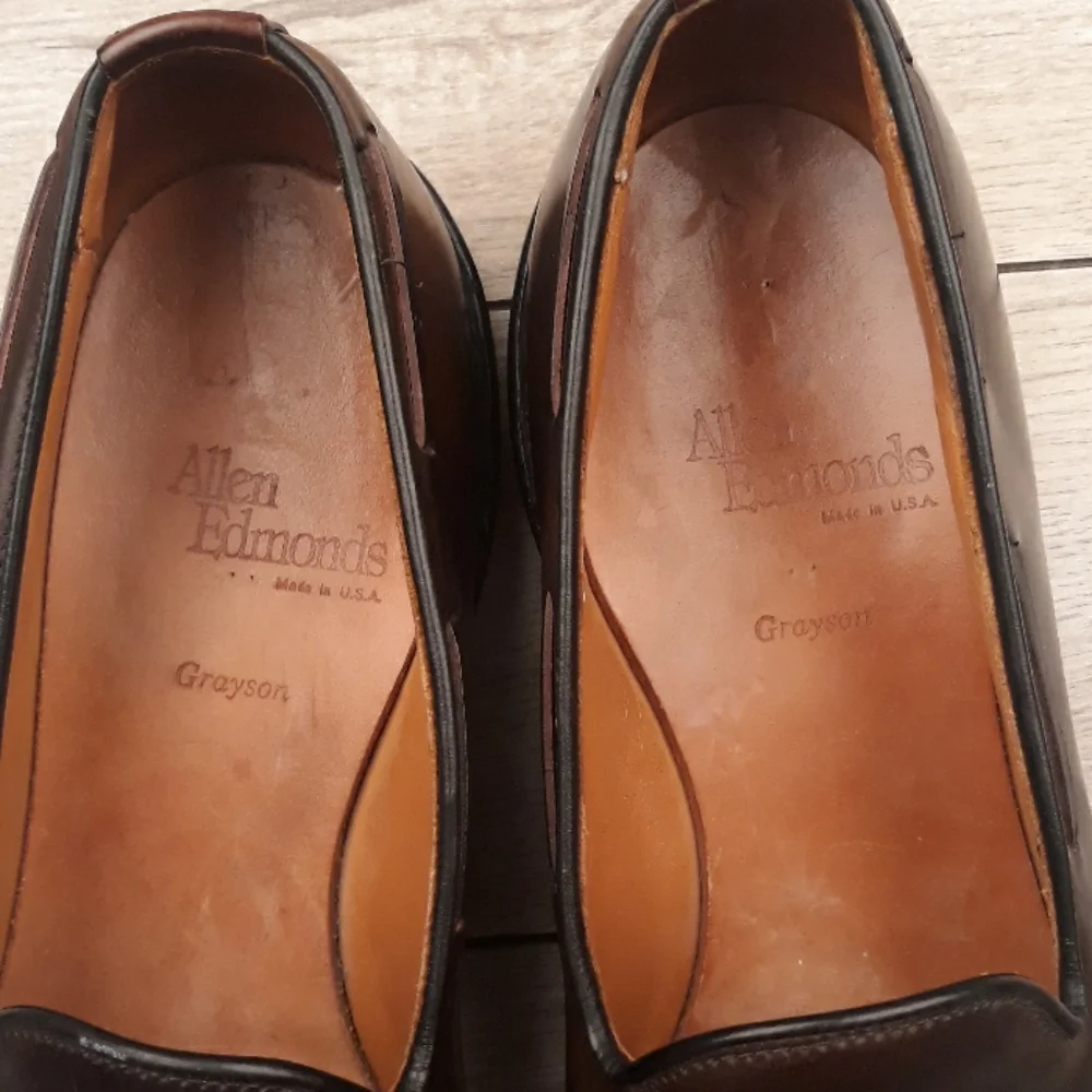 ALLEN EDMONDS Grayson Brown Leather Shell Cordovan Sz 10 A‎ Mens Tassel Loafers